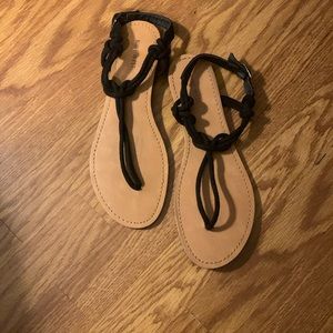 NWOT Nine West Noelle thong sandals black sz 11